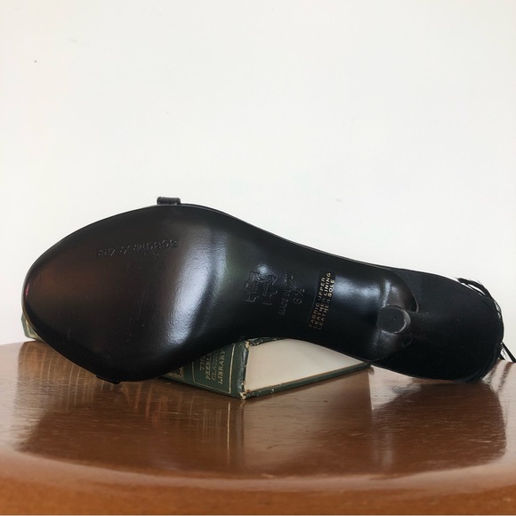 BCBGMAXAZRIA Size 6.5 Black Feather Ankle Tie Strappy Heels (Great condition) - Picture 10 of 12